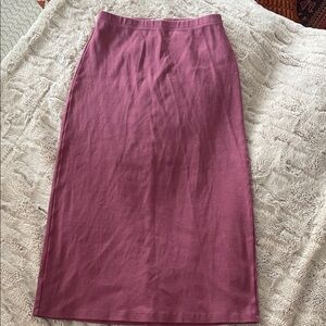 Ribbed Rose Midi Skirt